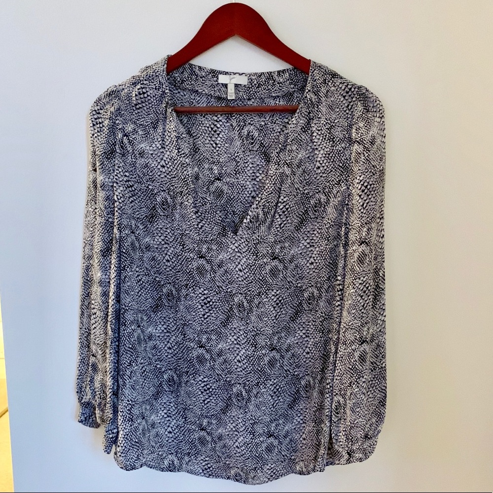 Joie Snakeskin Long-sleeve Blouse